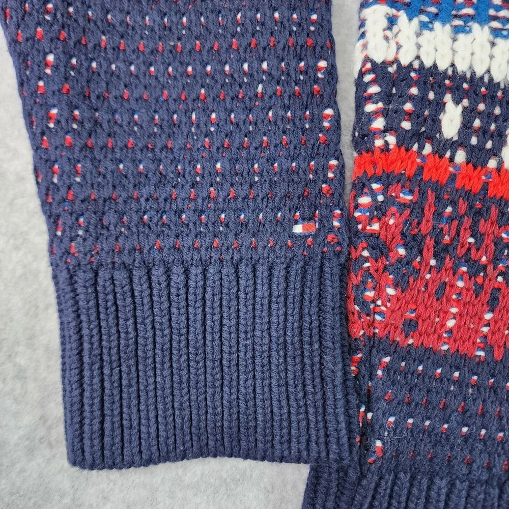 Tommy Hilfiger Ombre Textured Cardigan‎ Varsity Sweater Mens XL Multicolor Heavy